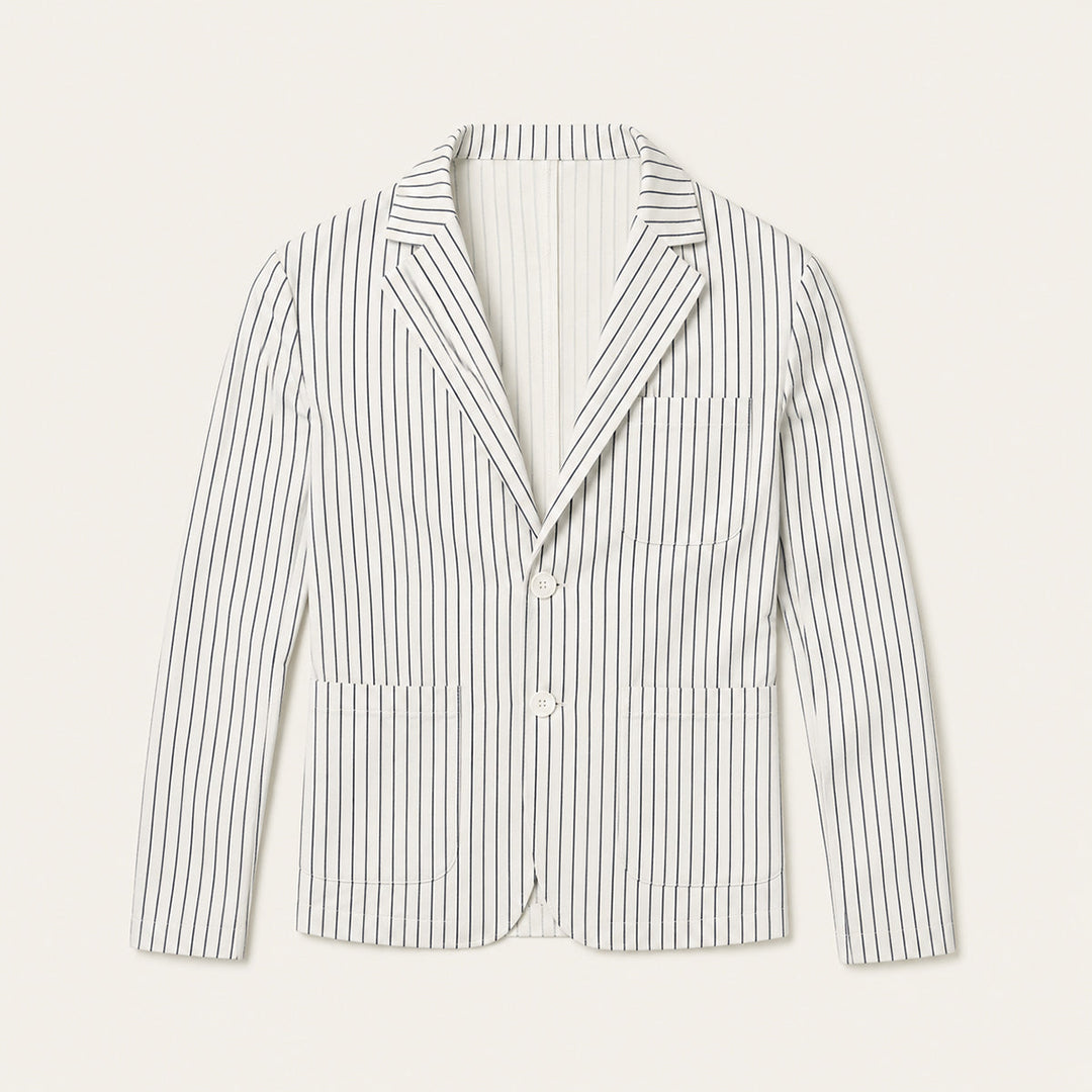 Men's Striped Lightweight Linen Blend Blazer - photo 8