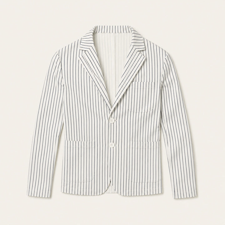 Men's Striped Lightweight Linen Blend Blazer - photo 8
