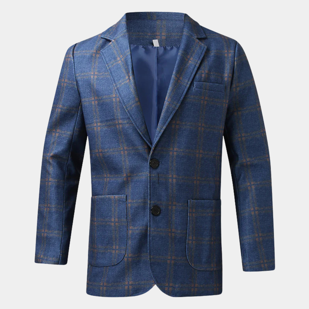 Men's Tailored Fit Suit Plaid Blazer - photo 1