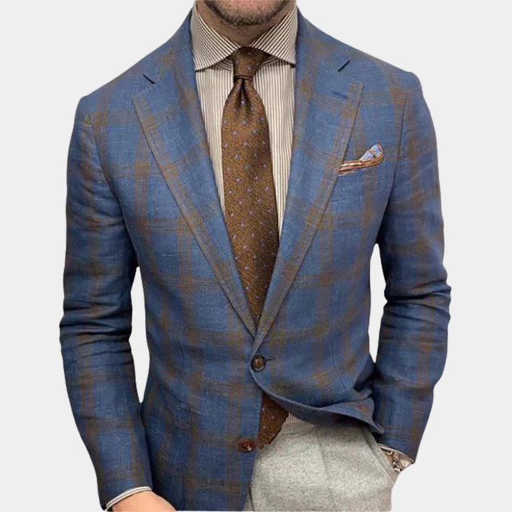 Men's Tailored Fit Suit Plaid Blazer - photo 3