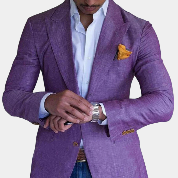 Men's Tailored Fit Suit Plaid Blazer - photo 6