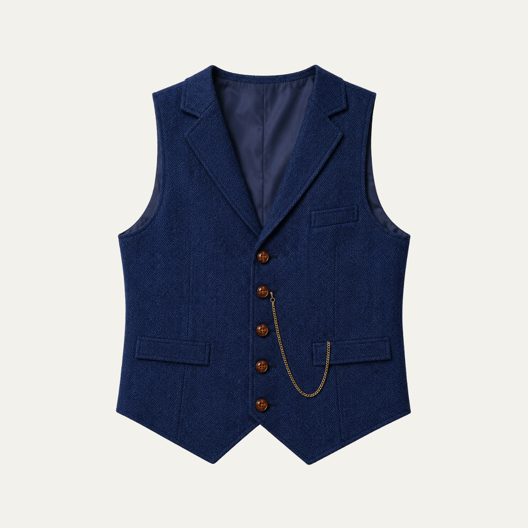 Men's Tailored Tweed Waistcoat Gilet - photo 1