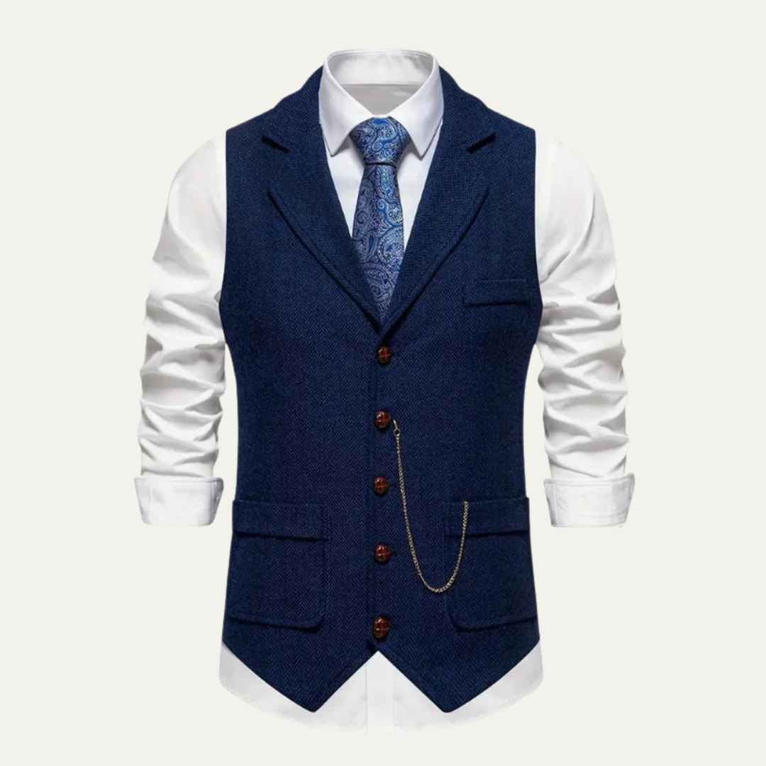 Men's Tailored Tweed Waistcoat Gilet - photo 2