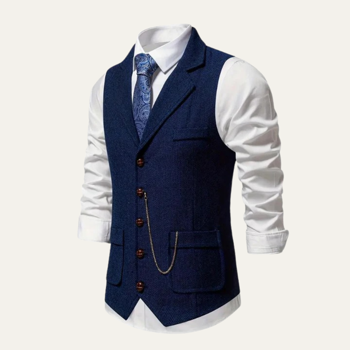Men's Tailored Tweed Waistcoat Gilet - photo 3