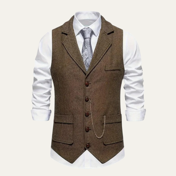 Men's Tailored Tweed Waistcoat Gilet - photo 5