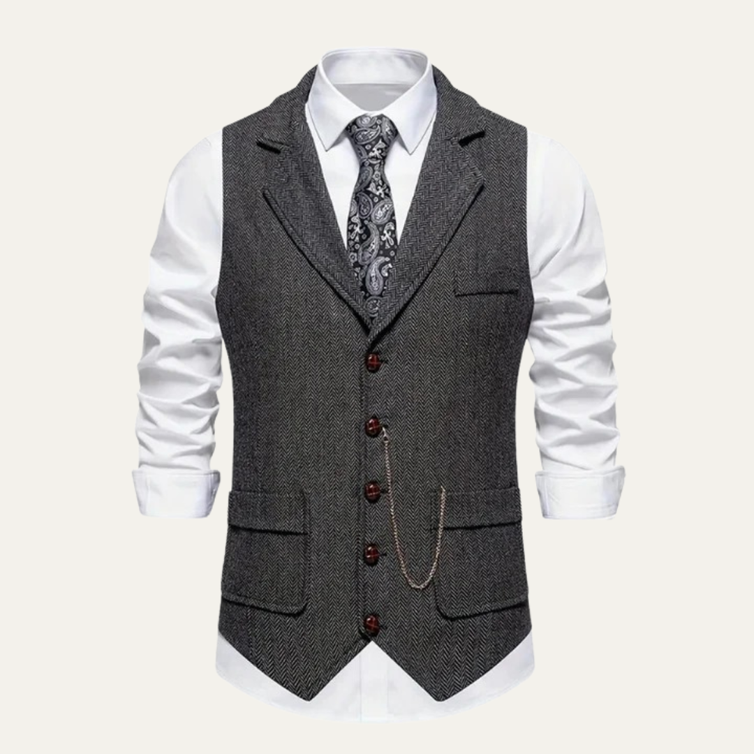 Men's Tailored Tweed Waistcoat Gilet - photo 8
