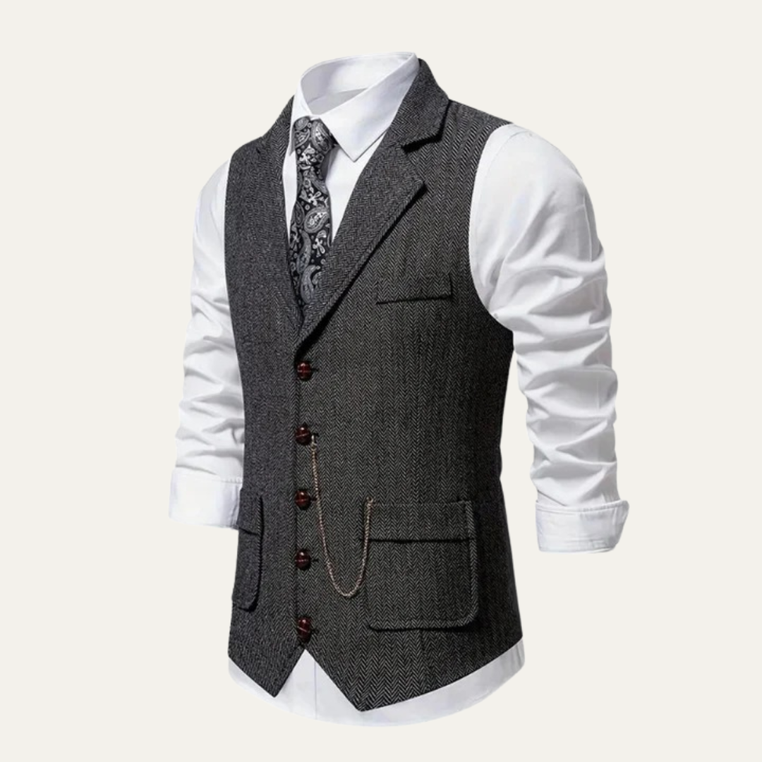 Men's Tailored Tweed Waistcoat Gilet - photo 9