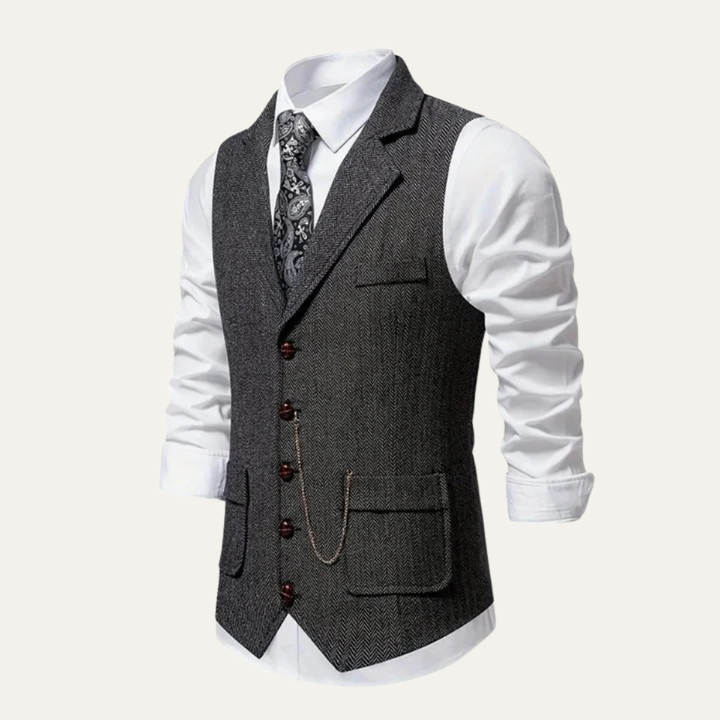 Men's Tailored Tweed Waistcoat Gilet - photo 9