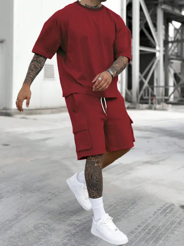 Men's Tee and Cargo Shorts Two-Piece Set - photo 6