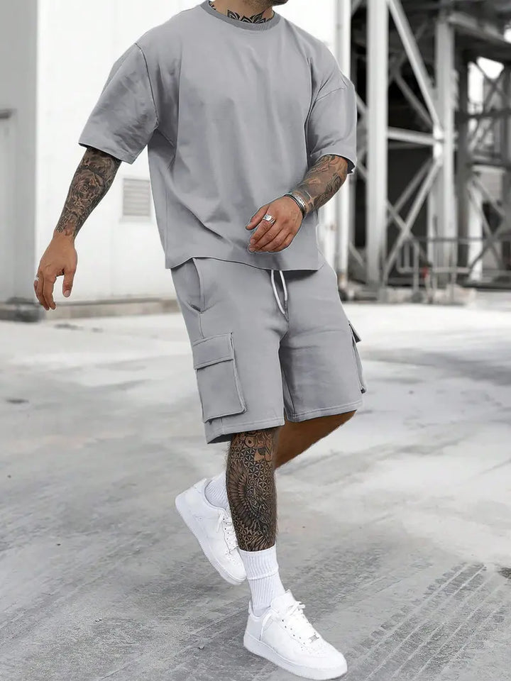 Men's Tee and Cargo Shorts Two-Piece Set - photo 8
