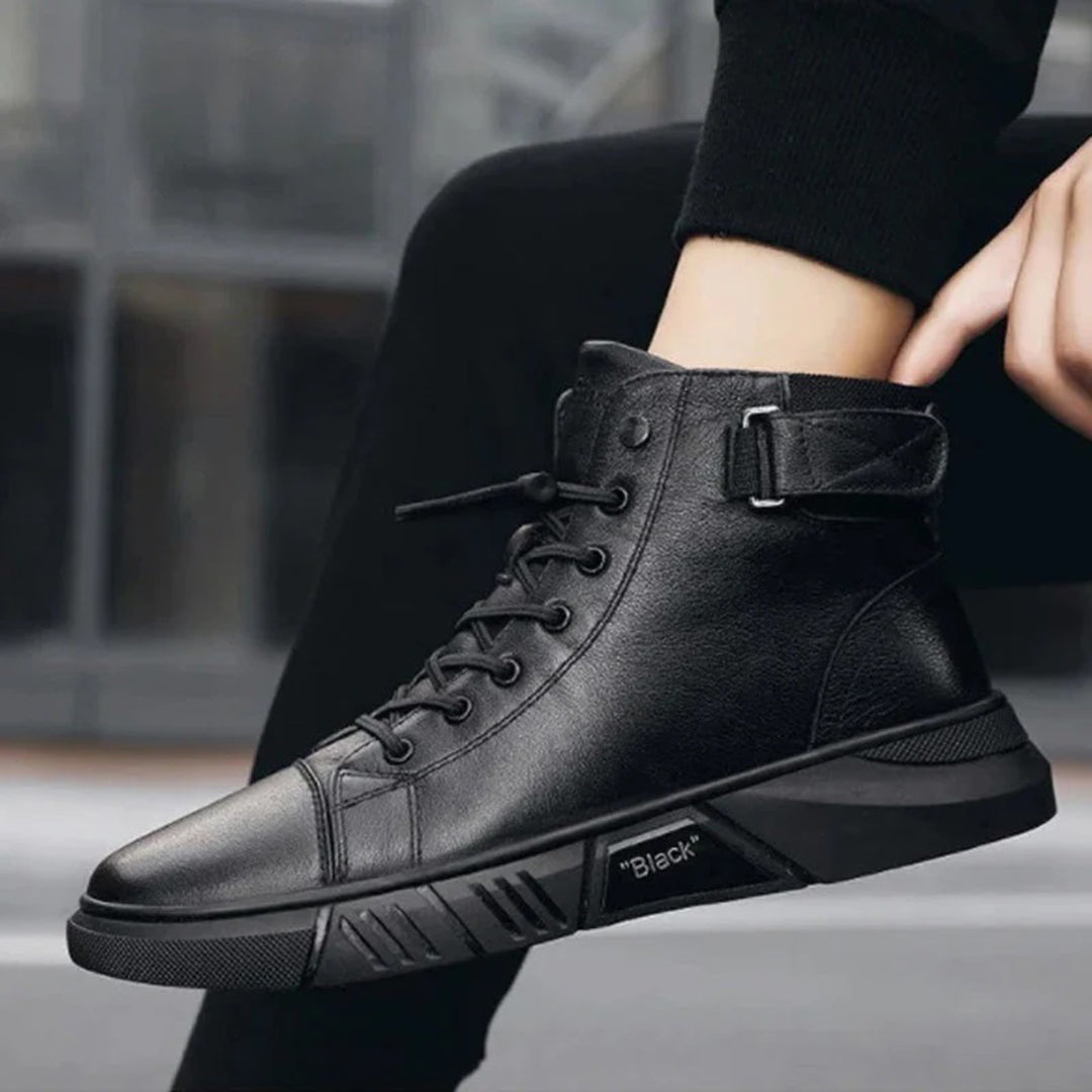 Men's Lace-Up High-Top Boots with Buckle Strap - photo 10