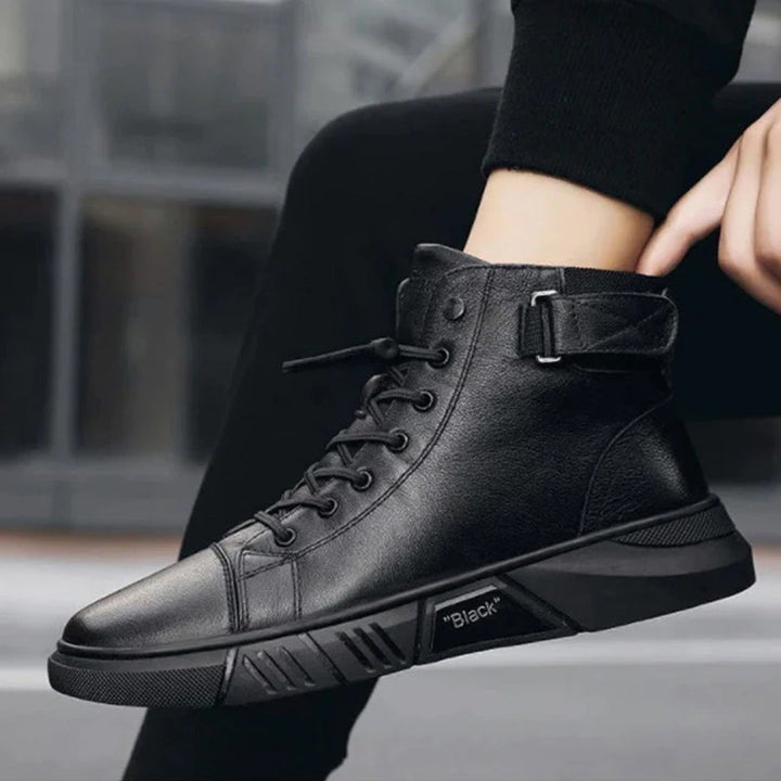 Men's Lace-Up High-Top Boots with Buckle Strap - photo 10