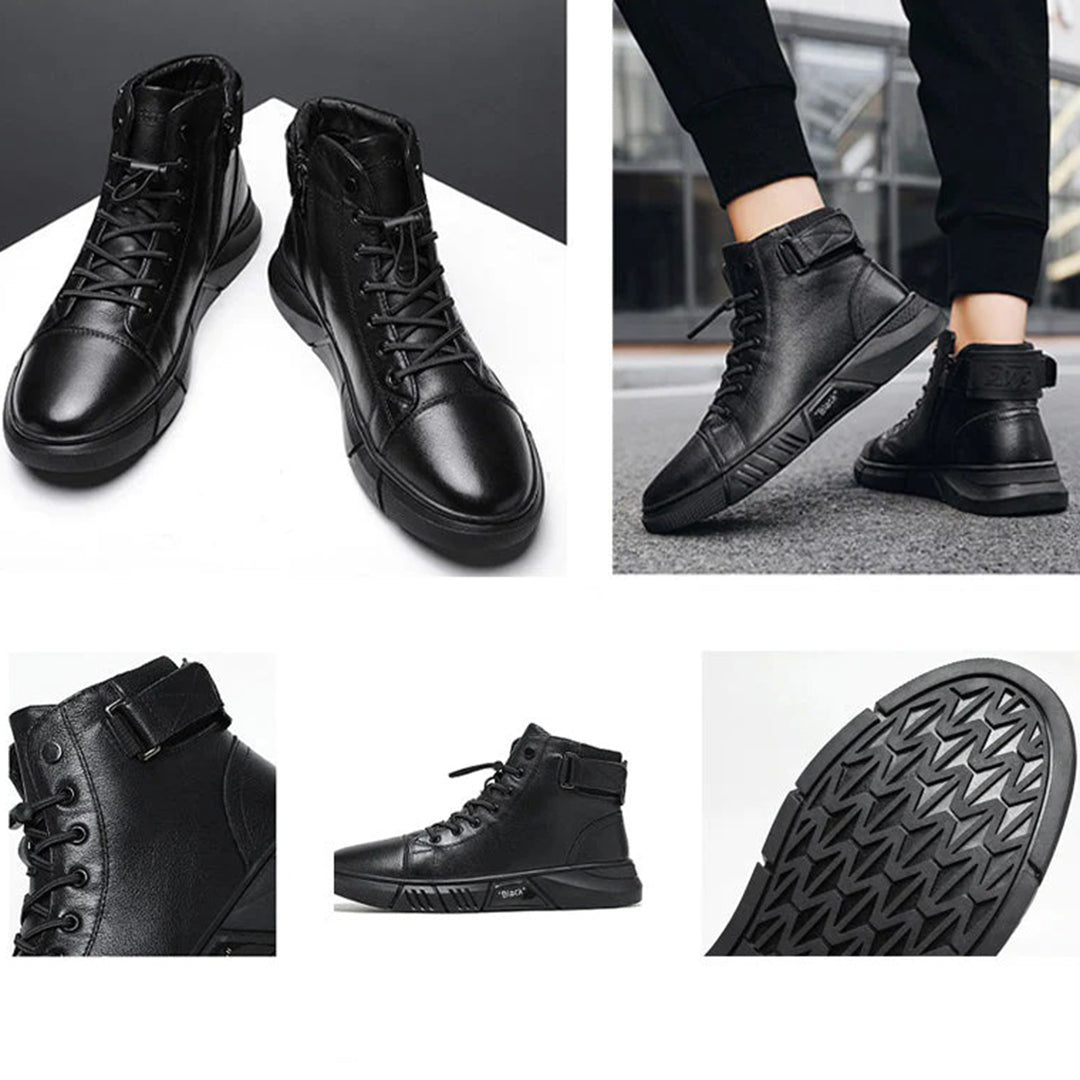 Men's Lace-Up High-Top Boots with Buckle Strap - photo 11