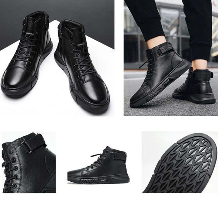 Men's Lace-Up High-Top Boots with Buckle Strap - photo 11