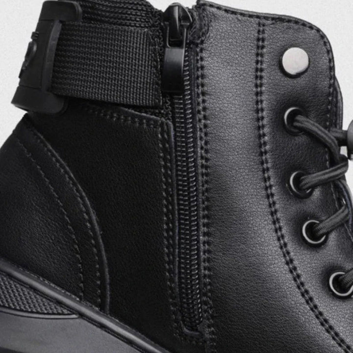 Men's Lace-Up High-Top Boots with Buckle Strap - photo 12