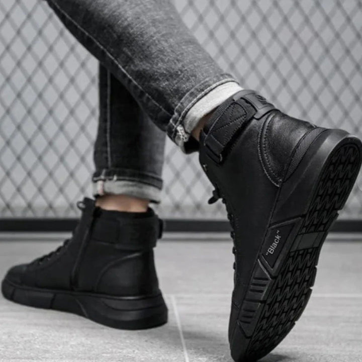 Men's Lace-Up High-Top Boots with Buckle Strap - photo 5