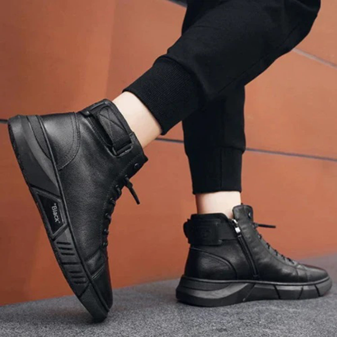Men's Lace-Up High-Top Boots with Buckle Strap - photo 6