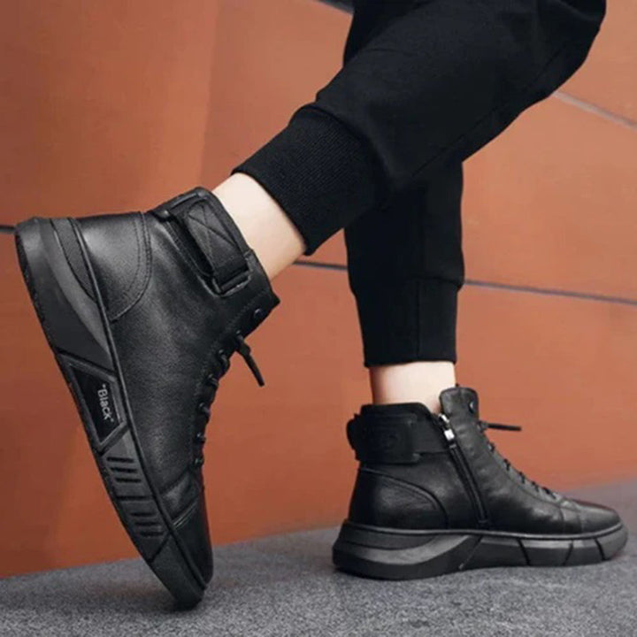 Men's Lace-Up High-Top Boots with Buckle Strap - photo 6