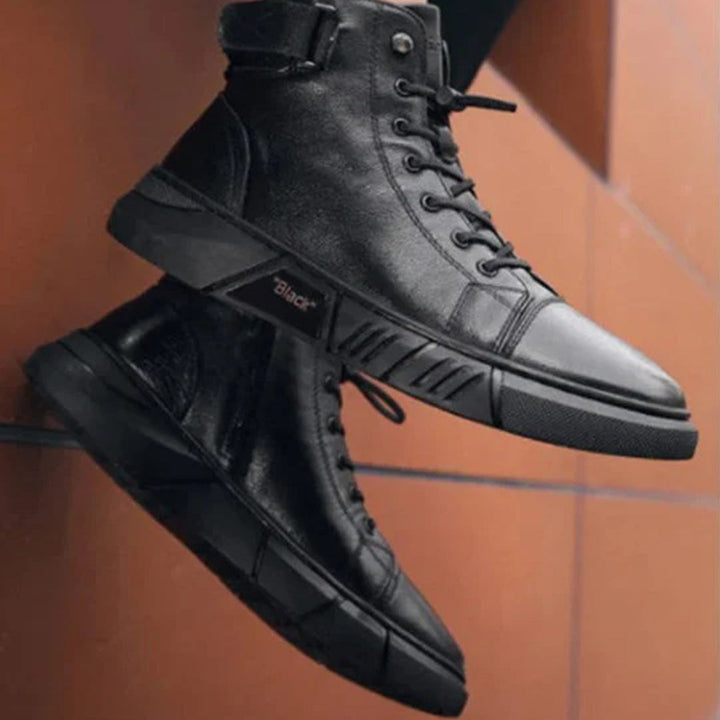 Men's Lace-Up High-Top Boots with Buckle Strap - photo 7