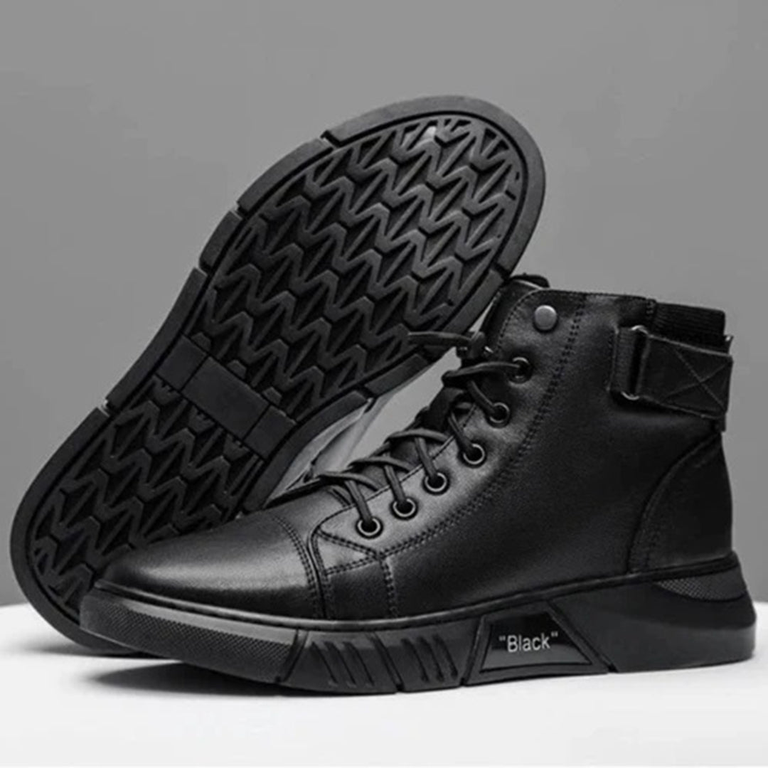 Men's Lace-Up High-Top Boots with Buckle Strap - photo 8