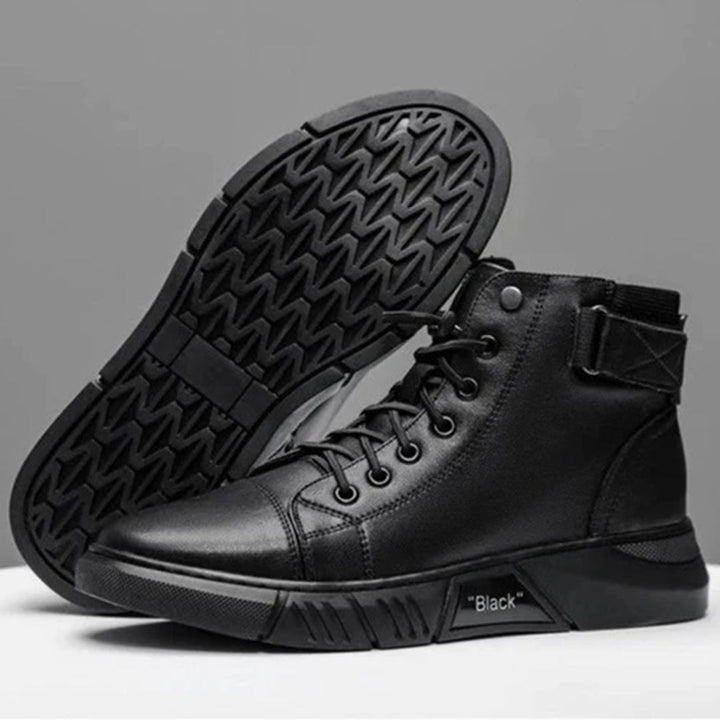 Men's Lace-Up High-Top Boots with Buckle Strap - photo 8
