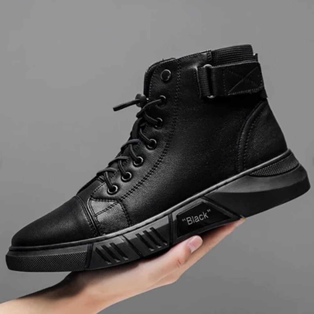 Men's Lace-Up High-Top Boots with Buckle Strap - photo 9