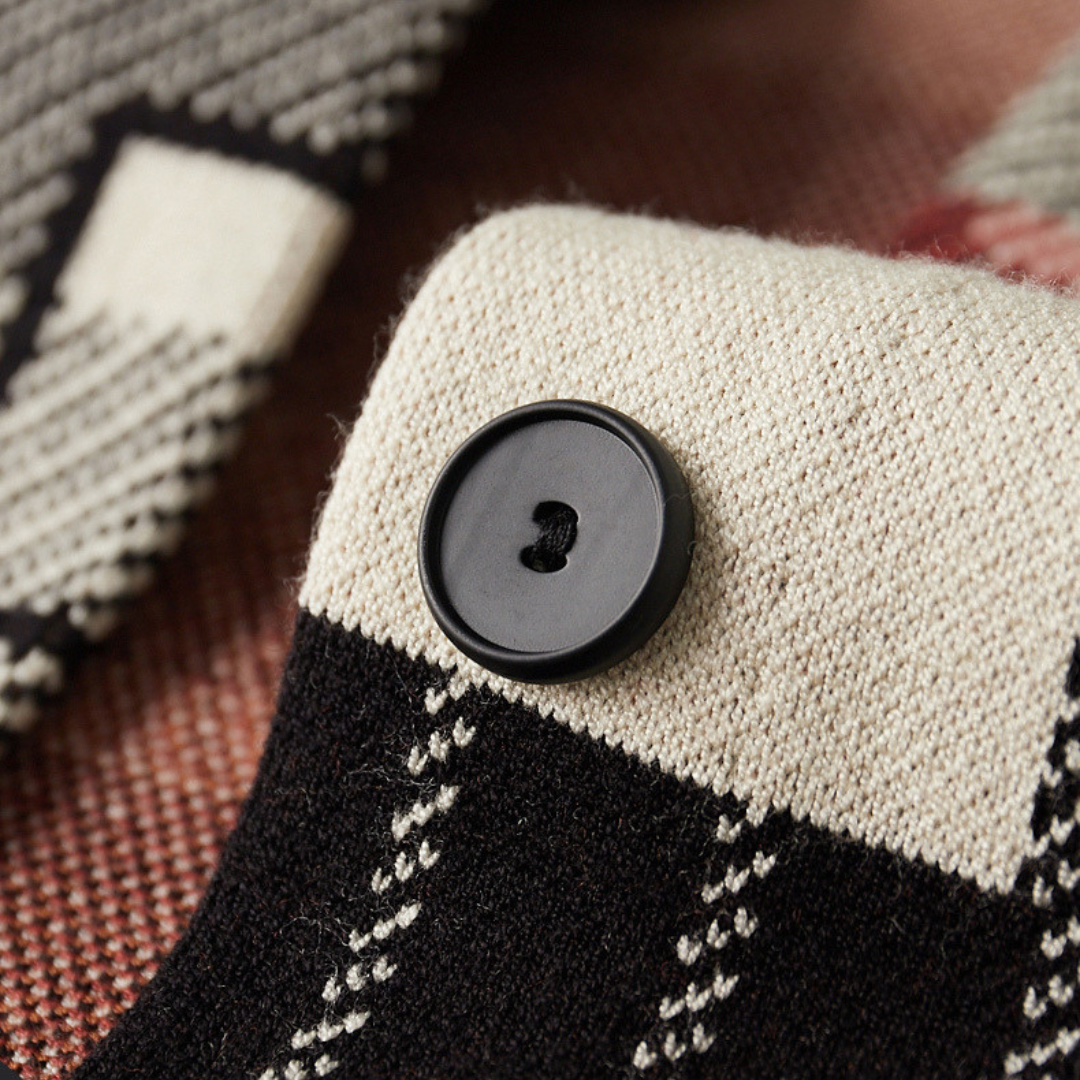 Men's Abstract Print Knitted Cardigan with Open Front - photo 7