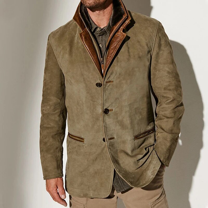 Men's Wool Blend Button-Up Jacket - photo 7