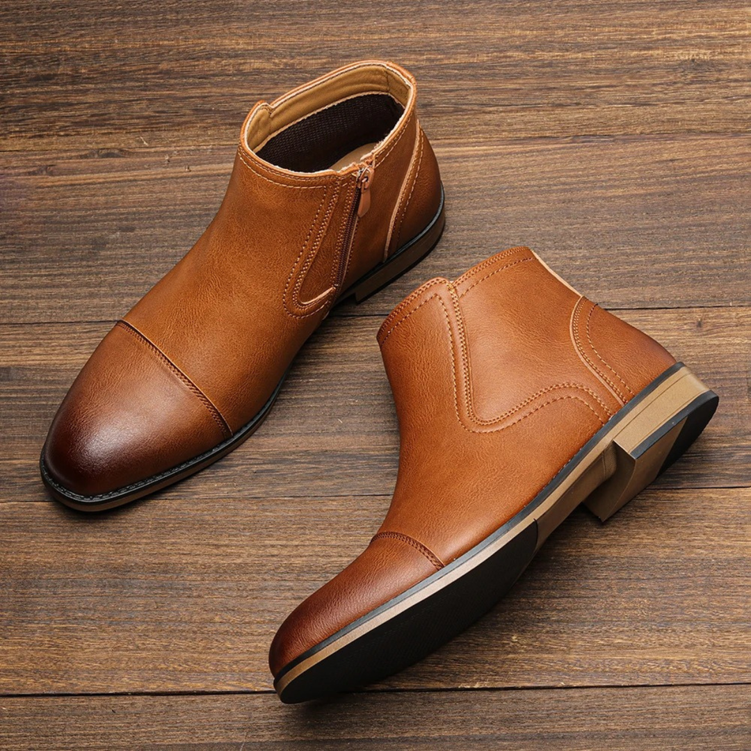 Men's Zip-Front Grip Sole Ankle Boots - photo 9