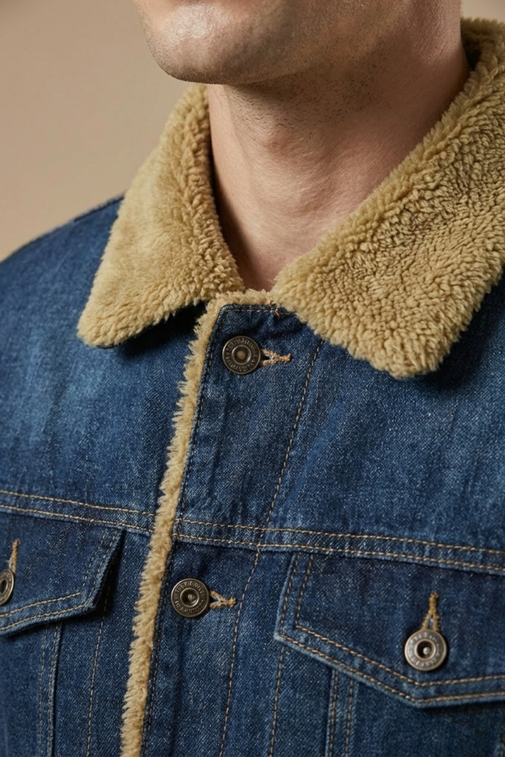 Men's Sherpa Collar Denim Jacket