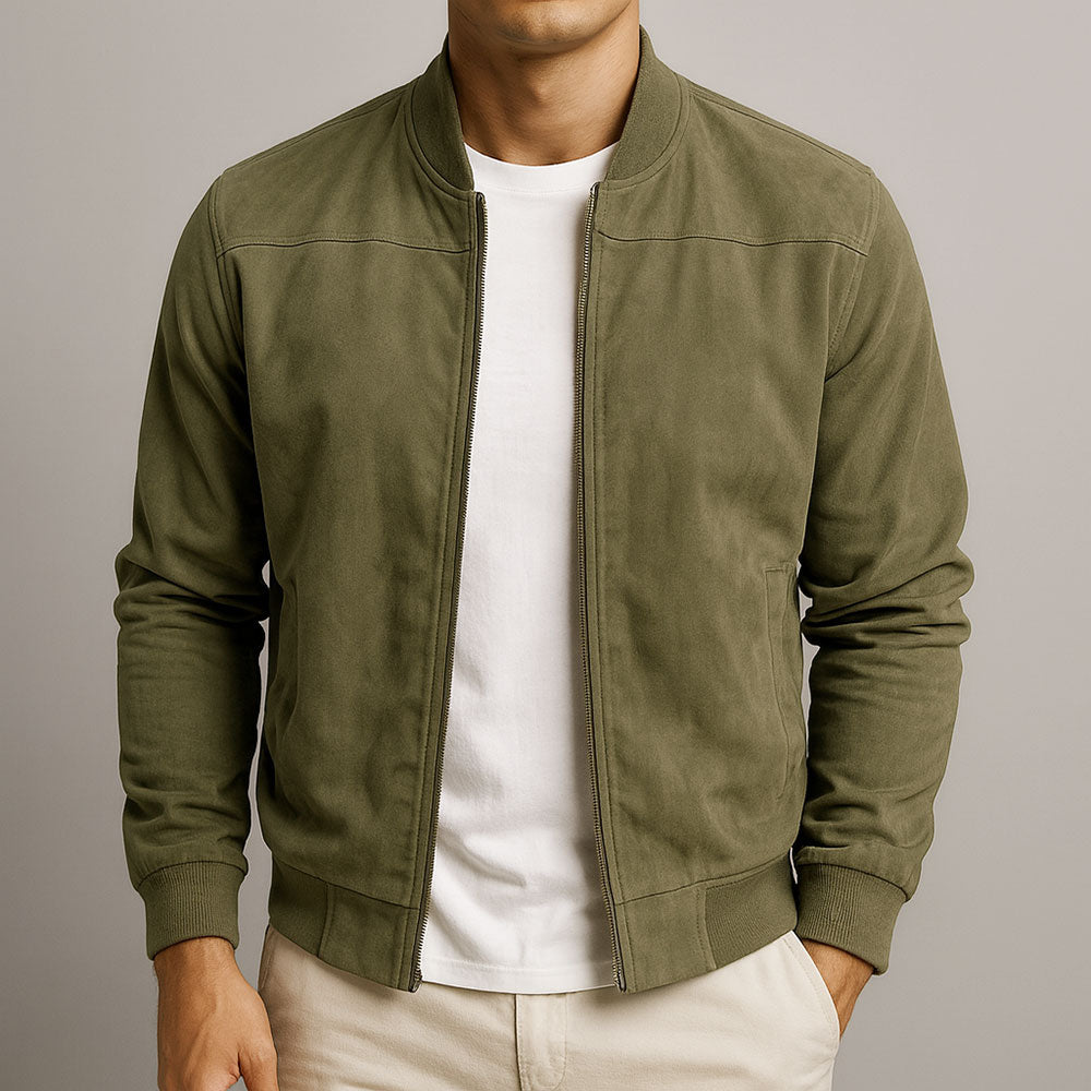 Gareth - Men's Bomber Jacket with Stand Collar
