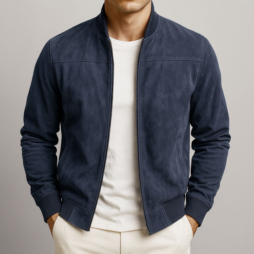 Gareth - Men's Bomber Jacket with Stand Collar