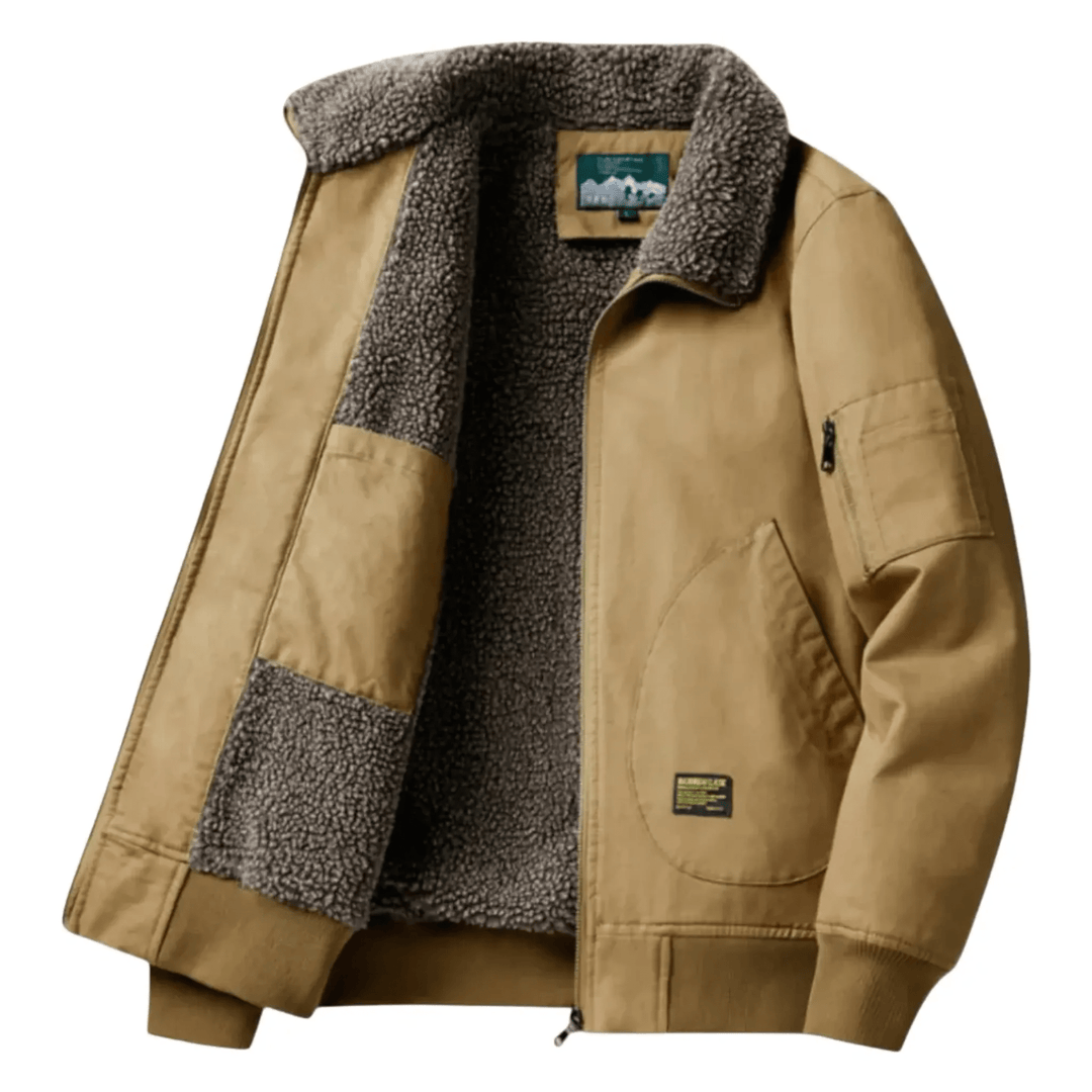 Men's Bomber Jacket with Zip Front and Side Pockets and Relaxed Fit