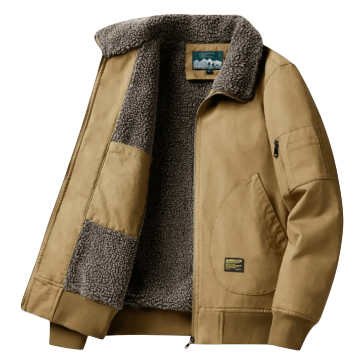 Men's Bomber Jacket with Zip Front and Side Pockets and Relaxed Fit
