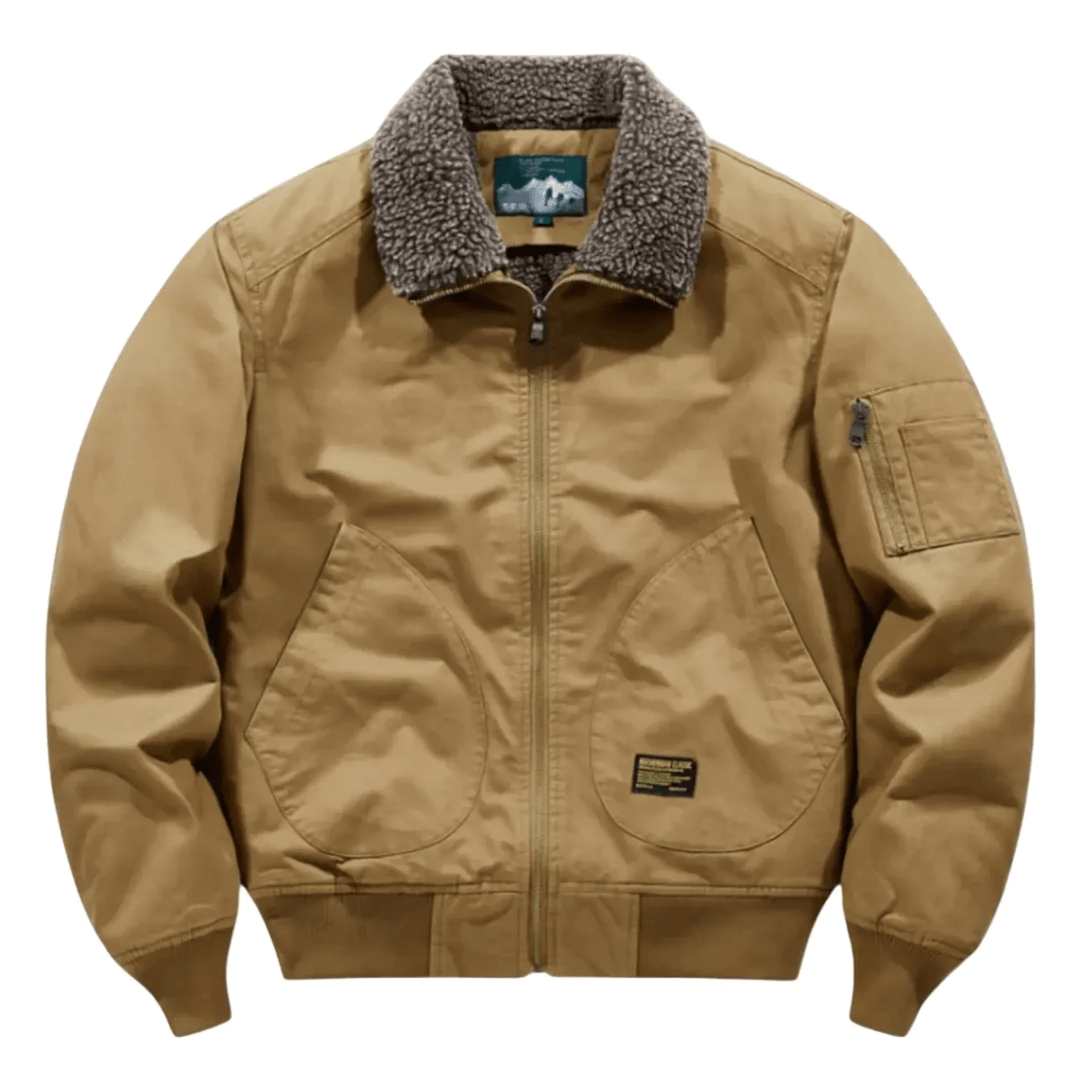 Men's Bomber Jacket with Zip Front and Side Pockets and Relaxed Fit