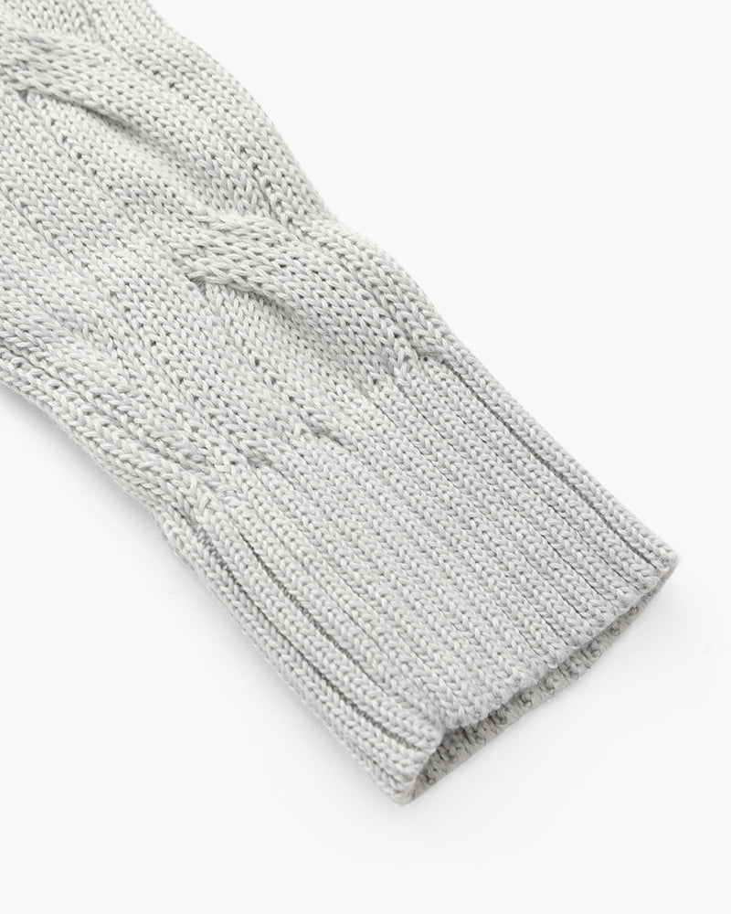 Men's Cable Knit Half-Zip Jumper with Ribbed Trims