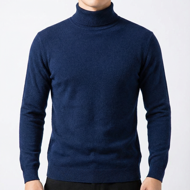 Men's Cashmere Sweater Turtleneck - Blue