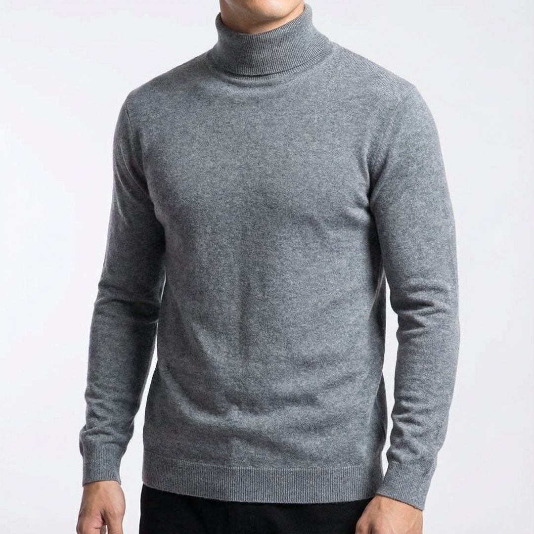 Men's Cashmere Sweater Turtleneck - Grey