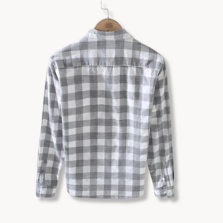 Craig - Men's Check Shirt with Point Collar and Chest Pocket