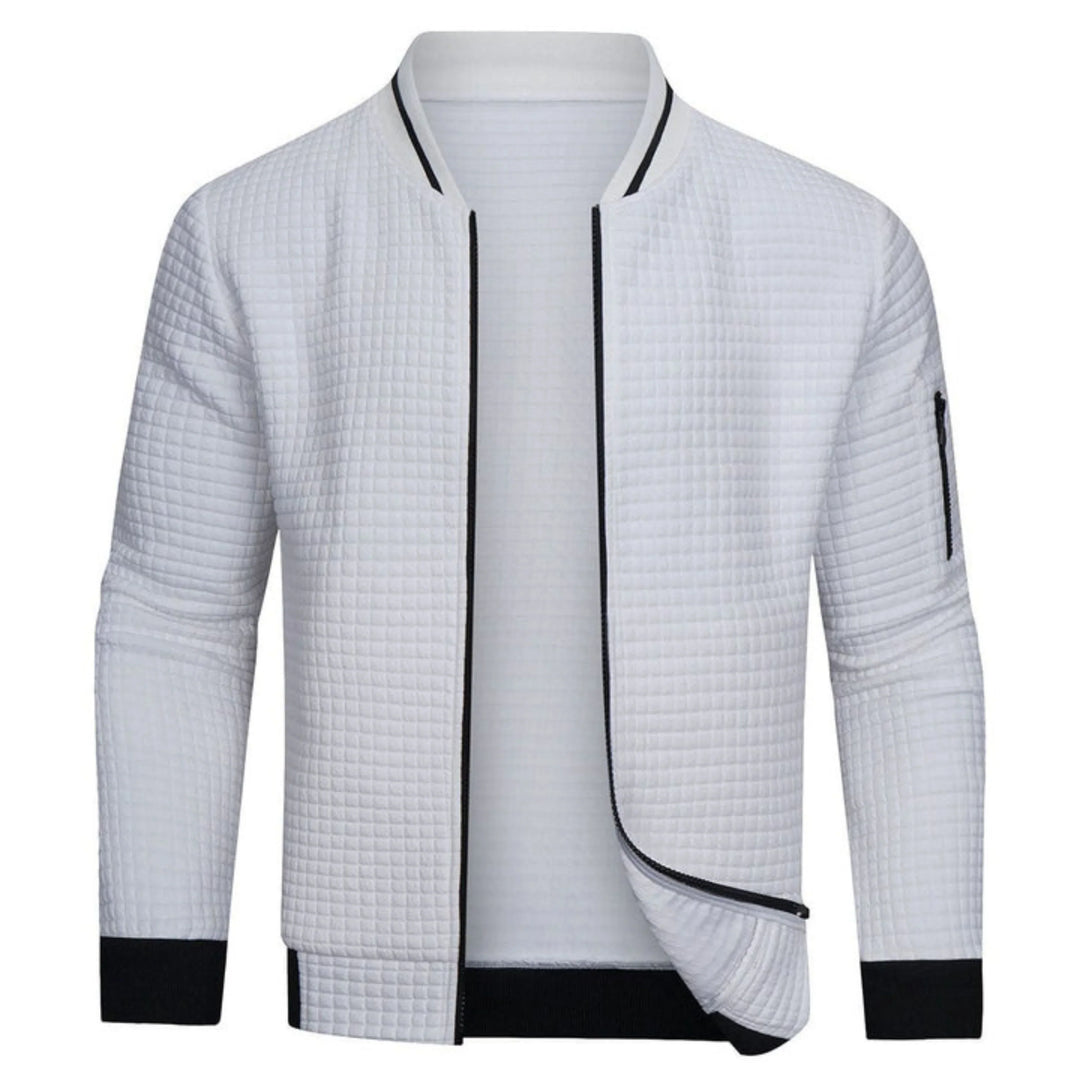 Men's Checked Bomber Jacket with Zip Front - photo 1