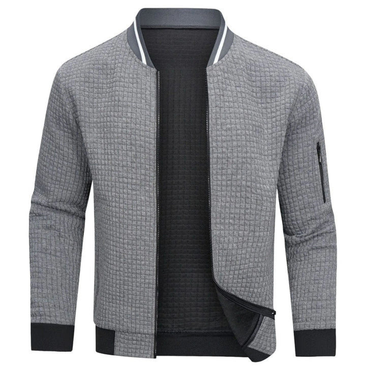 Men's Checked Bomber Jacket with Zip Front - photo 4