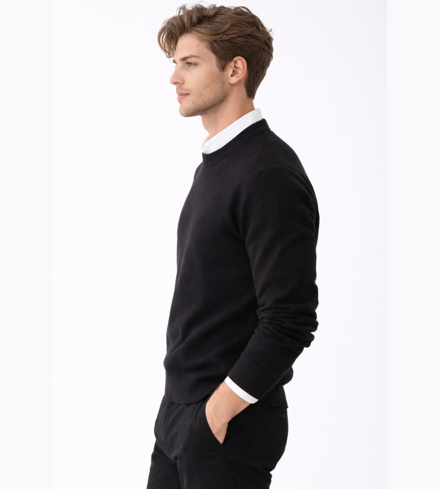Men's Classic Longline Knitted Jumper for Layering – view 3