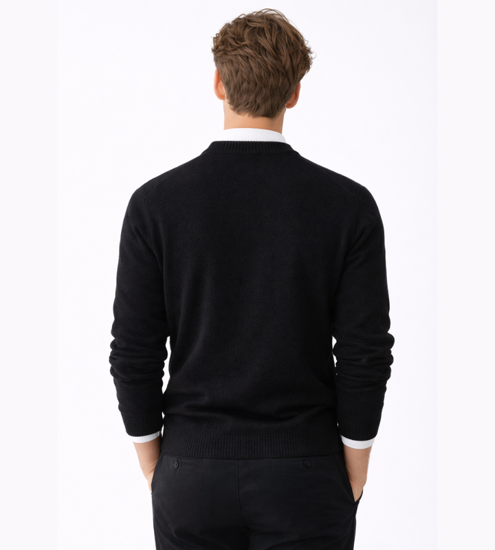 Men's Classic Longline Knitted Jumper for Layering – view 4