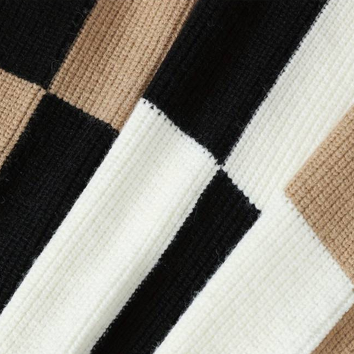 Men's Colour Block Jumper with Crew Neck and Pocket