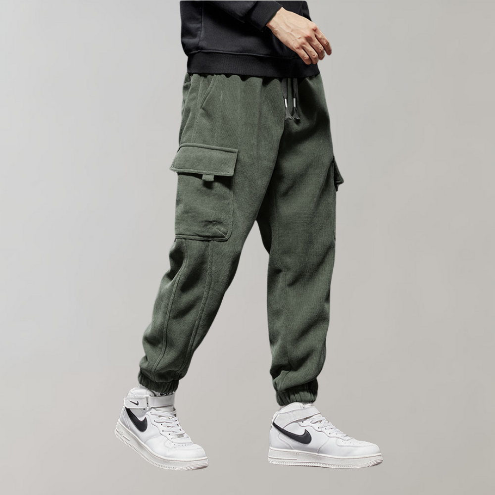 Ben - Men's Corduroy Cargo Trousers Relaxed Fit