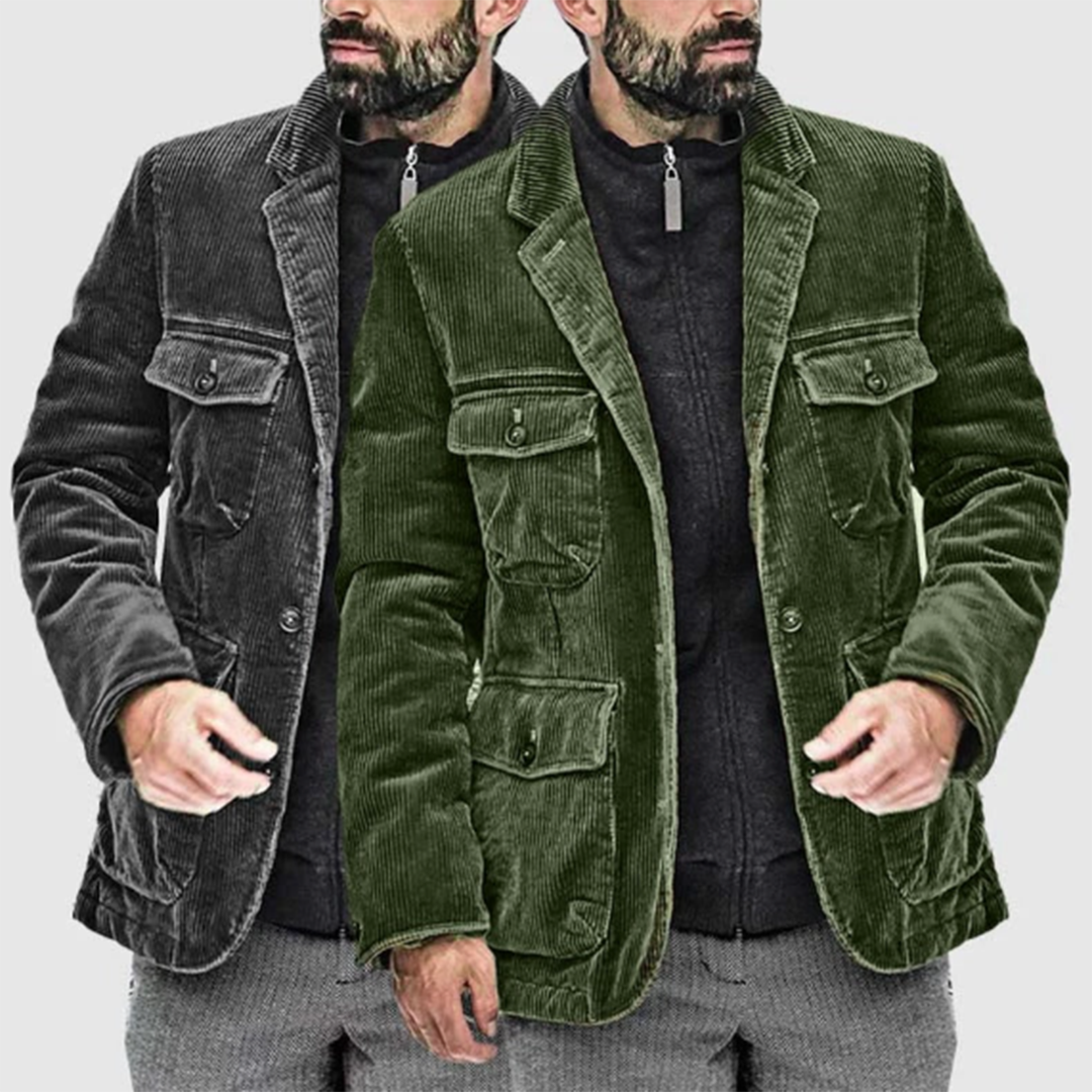 Men's Corduroy Field Jacket with Flap Pockets