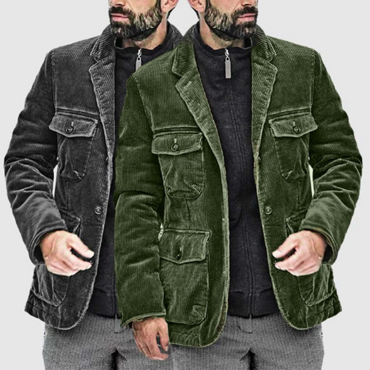 Men's Corduroy Field Jacket with Flap Pockets