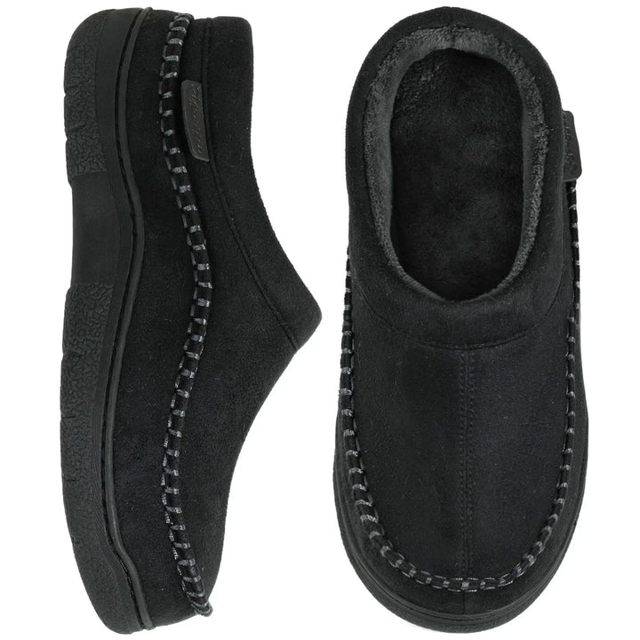 Douglas - Men's Faux Fur Lined House Slippers with Non Slip Sole
