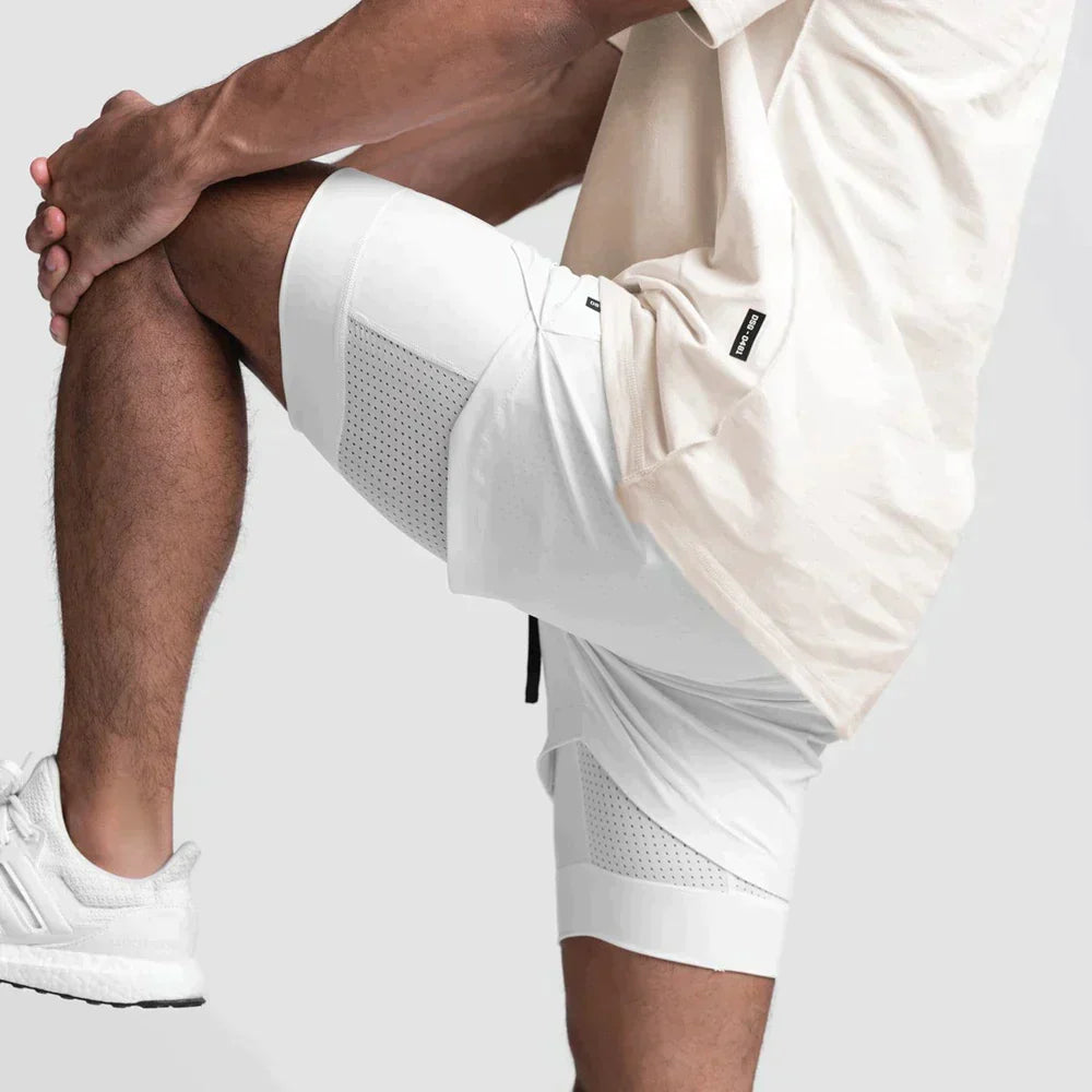 Men's Fitness Shorts with Inner Lining and Thigh Pocket - photo 2