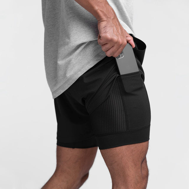Men's Fitness Shorts with Inner Lining and Thigh Pocket - photo 5